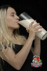 girl drinking milk