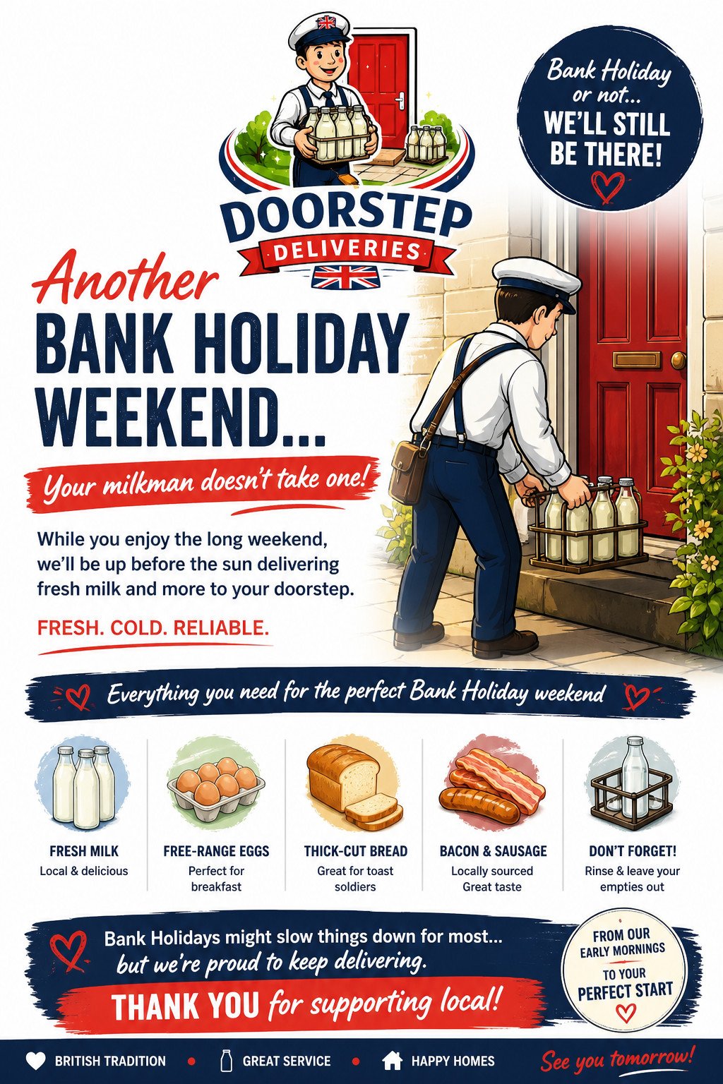 Another Bank Holiday Weekend… Your Milkman Doesn’t Take One!