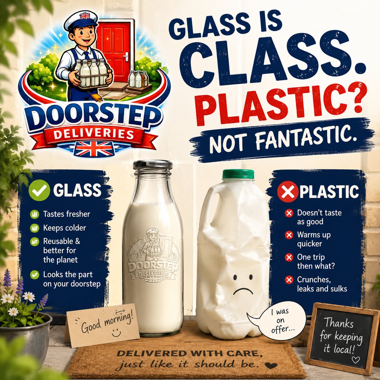 Glass is Class. Plastic? Not Fantastic. 🥛😄